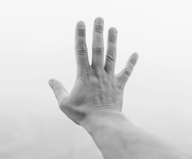 Mão mostrando cinco dedos