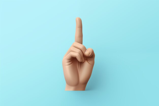 Mão mostrando dedos símbolo ícone mão humana em estilo de desenho animado polegar para cima excelente bom sinal design 3d realista