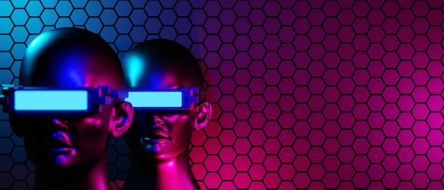 Foto mão robótica com cérebro da mente em conceito saudável, videogame de fundo abstrato de esports scifi gaming cyberpunk vr simulação de realidade virtual e renderização de ilustração 3d metaverse