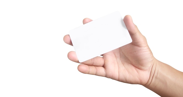 Mão segurando um cartão virtual com seu