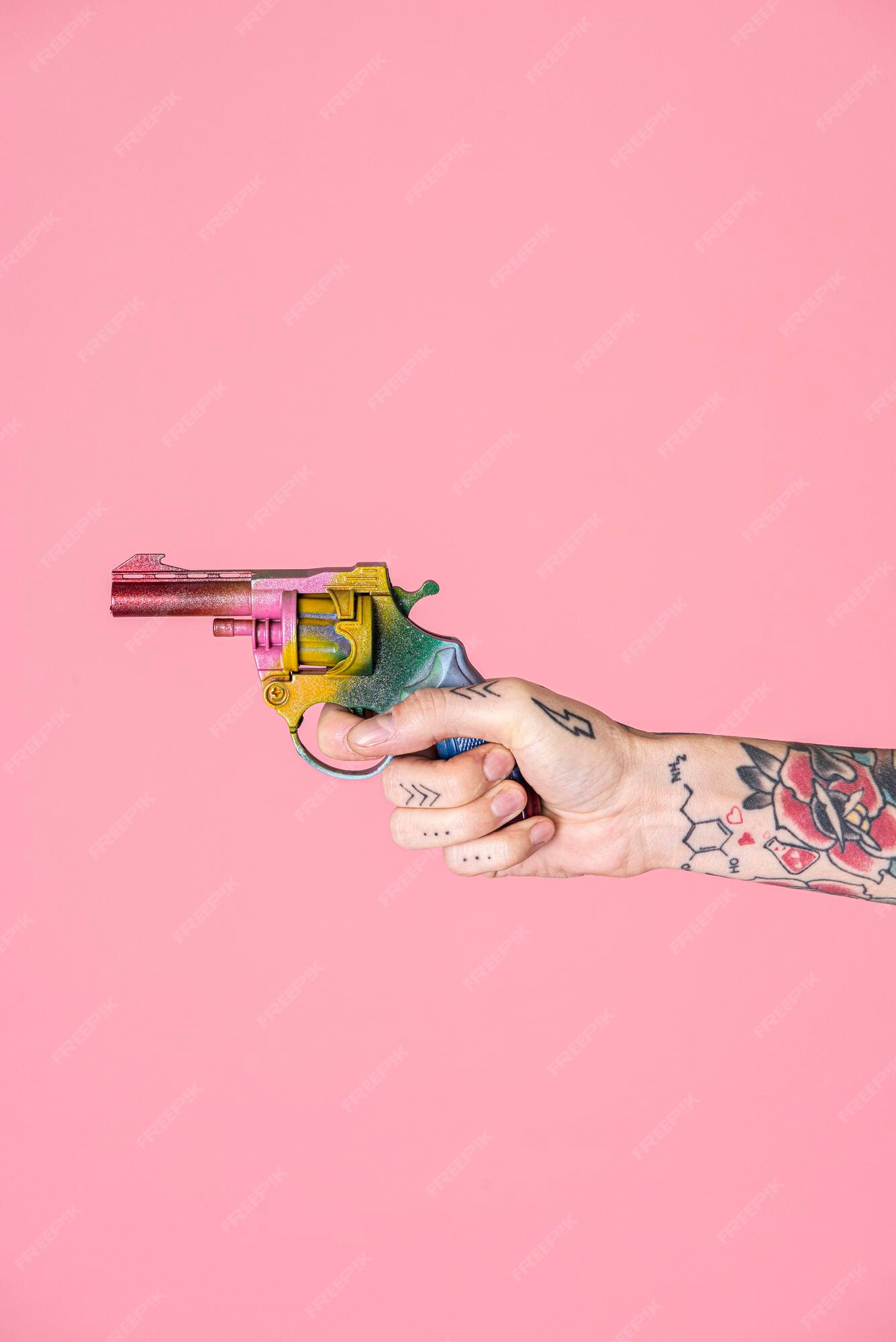 Uma Arma Colorida Da Mão Da Pistola Do Brinquedo Imagem de Stock