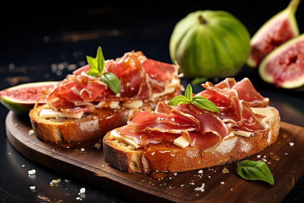 Foto mãos adornando bruschetta com sementes de romã para uma explosão de cores