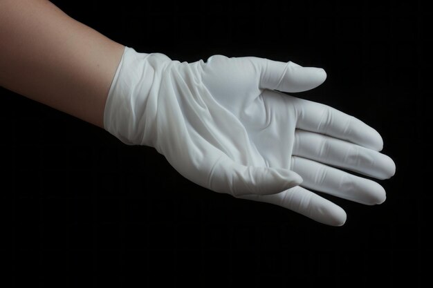 Mãos com luvas Um símbolo de cuidados médicos e proteção ar 32