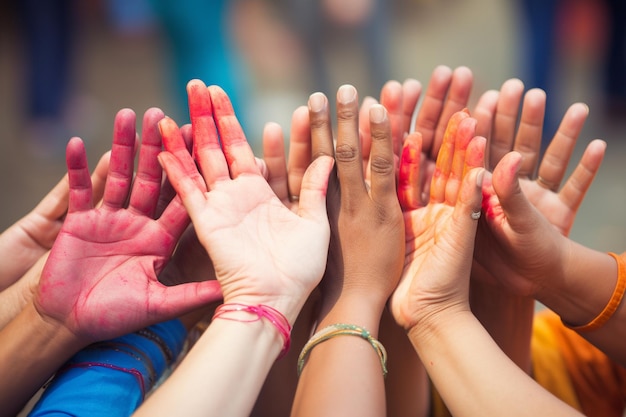 Foto mãos e serviço comunitário mãos voluntárias ajudando em projetos comunitários