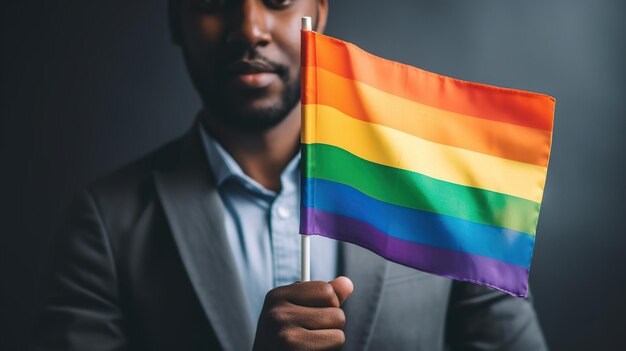 mãos segurando bandeira lgbt