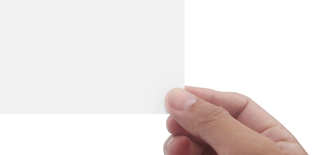 Mãos segurando papel em branco para papel de carta