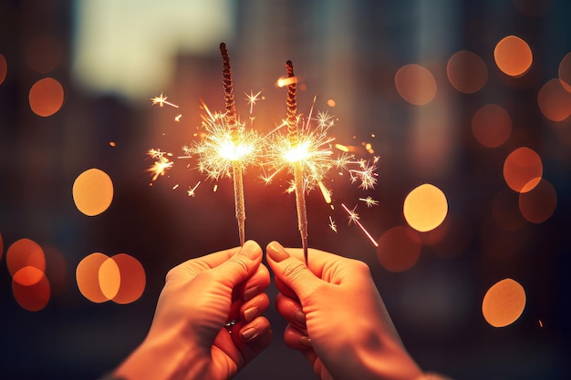 Mãos segurando um diamante festivo brilhante para evento de Natal ou véspera de ano novo