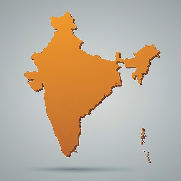 Mapa 3D con la bandera de la India