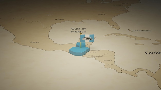 Mapa 3D del estado de Guatemala