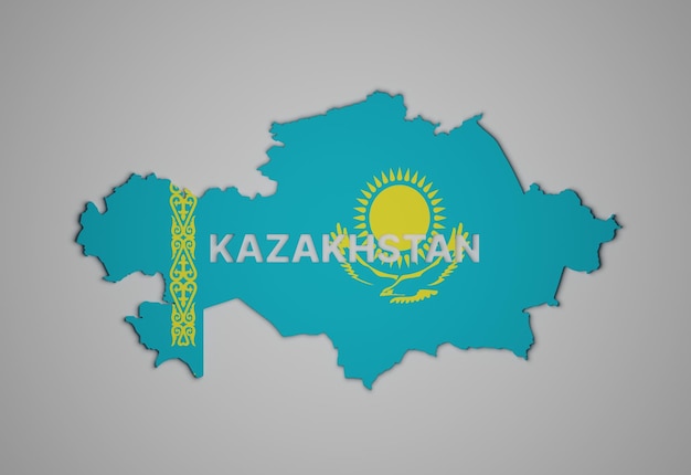 Foto mapa 3d de kazajstán