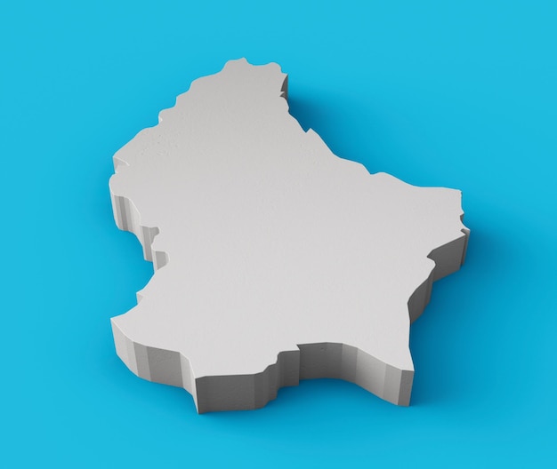 Mapa 3D de Luxemburgo Geografía Cartografía y topología Superficie azul marino Ilustración 3D