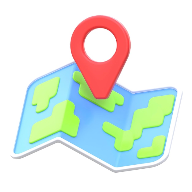 Mapa 3D Pin Icon Guia de Viagem, Navegação e Aventura