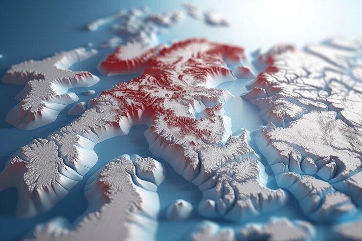 Foto mapa 3d representando a geografia do reino unido da inglaterra criado com a tecnologia generative ai
