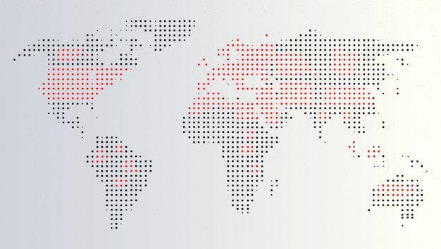 Mapa abstracto del mundo con países - planeta planeta puntos.