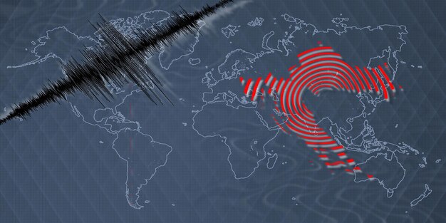 Foto mapa de la actividad sísmica del terremoto en croacia