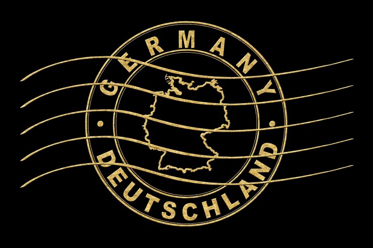 Foto mapa de alemania timbre postal de pasaporte timbre de viaje