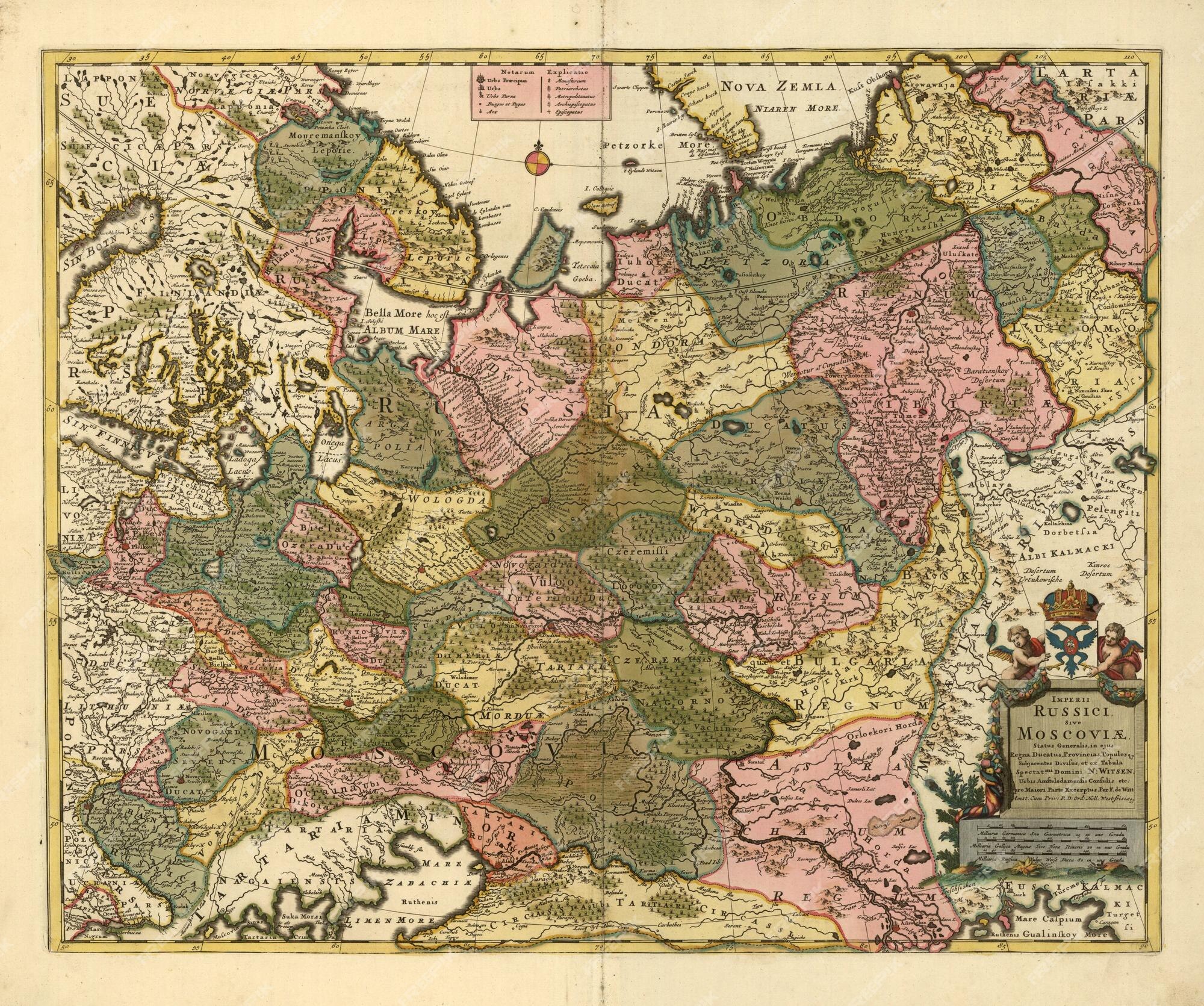 Mapa vintage da Federação Russa em plexiglassas e madeira de abeto