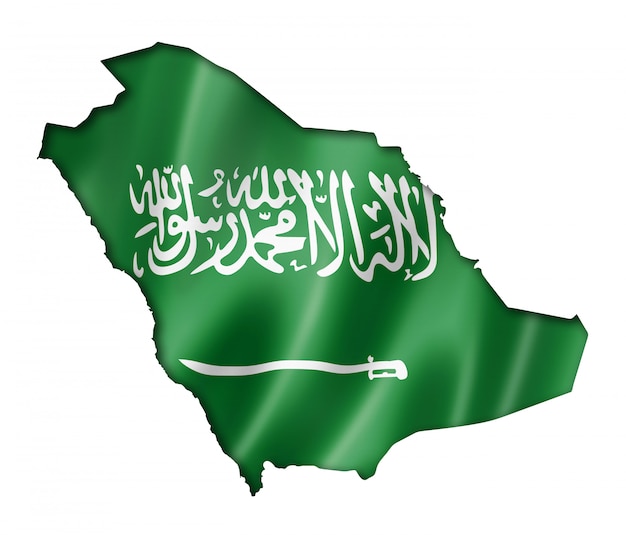 Mapa de la bandera de Arabia Saudita