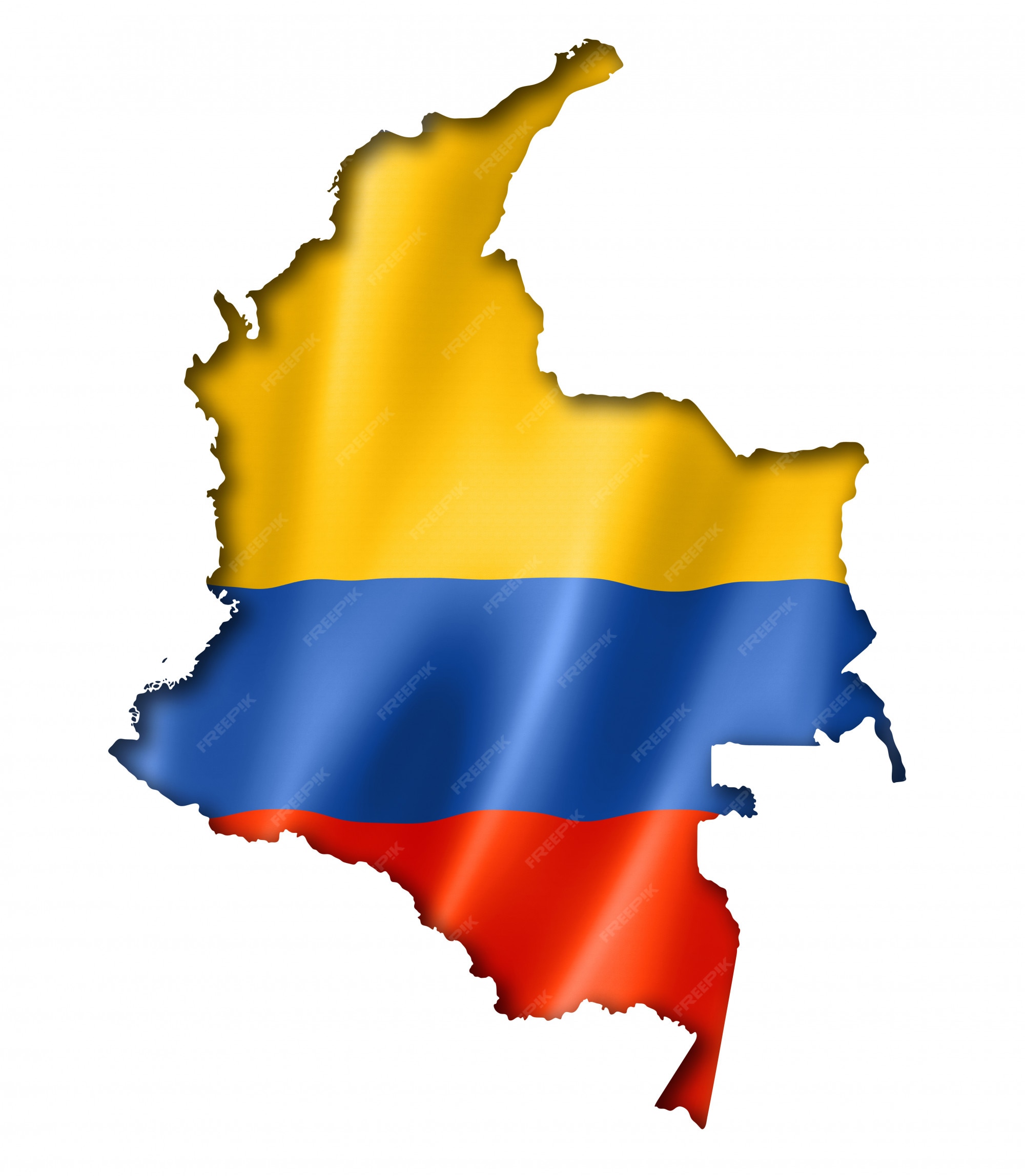 Mapa de la bandera colombiana Foto Premium