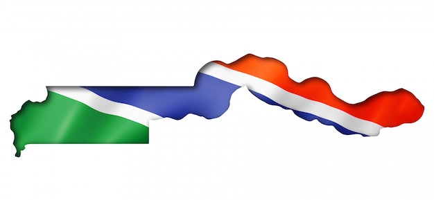 Mapa de la bandera de Gambia