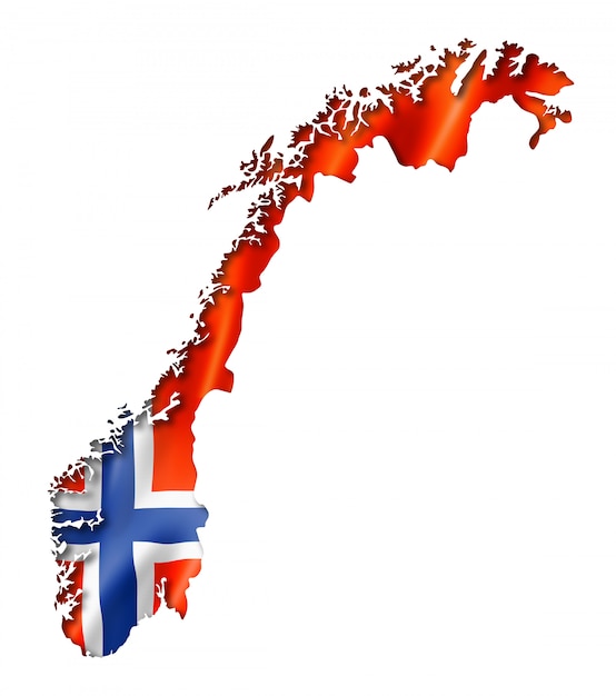 Mapa de la bandera de Noruega