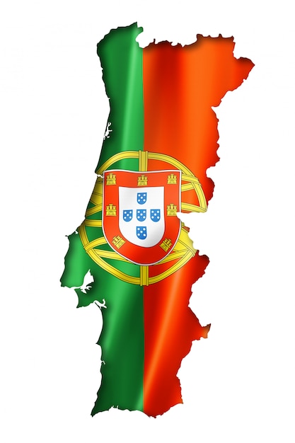 Foto mapa de la bandera portuguesa