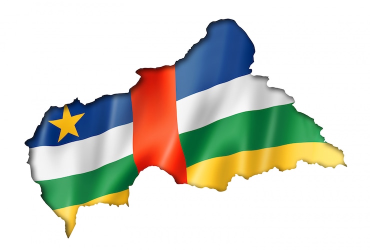 Foto mapa de la bandera de la república centroafricana