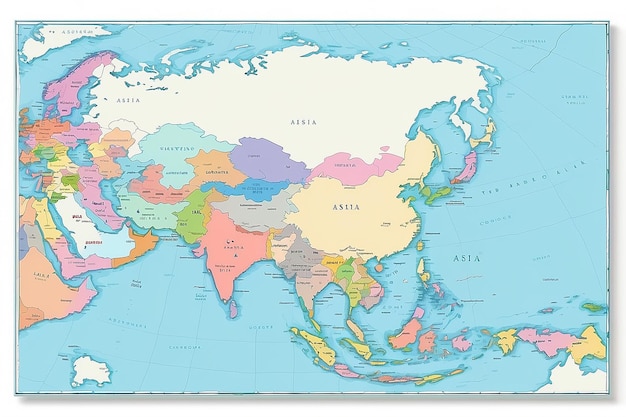 Mapa en blanco gratuito de Asia