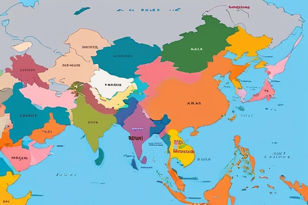 Foto mapa en blanco gratuito de asia