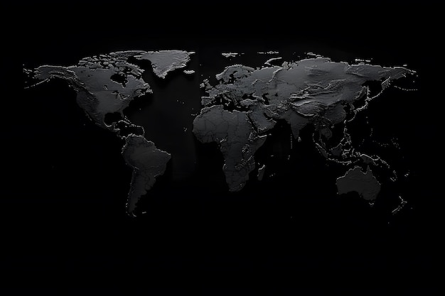 Foto mapa en blanco y negro del mundo ia generativa