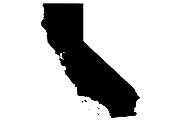 Mapa de California aislado sobre fondo blanco.