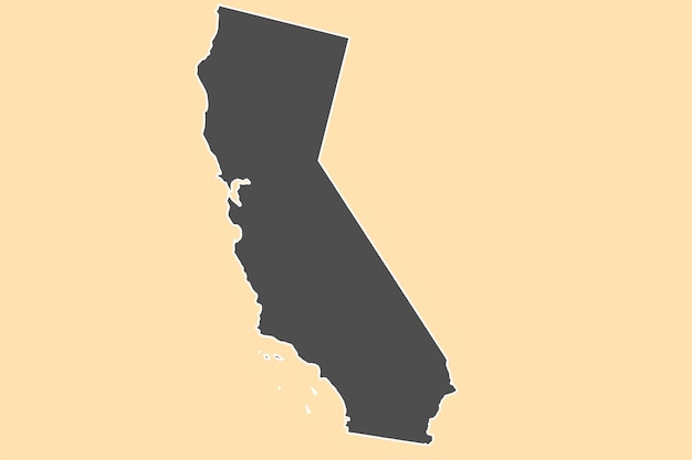 Mapa de California aislado sobre fondo blanco.