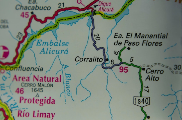 mapa de la ciudad de Corralito en la provincia de Neuquen