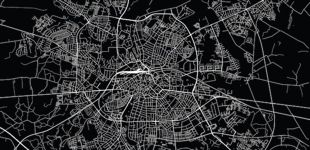 Mapa de la ciudad de vector urbano de Odense Dinamarca
