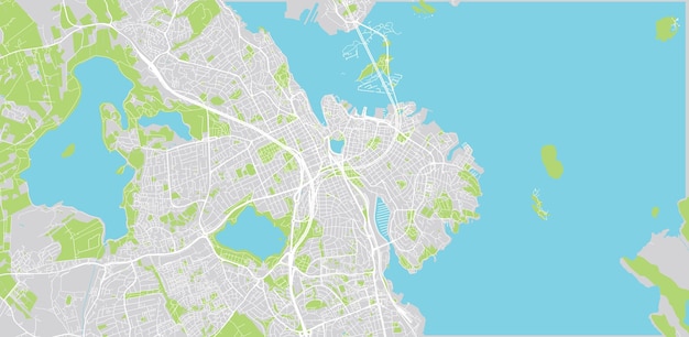 Mapa de la ciudad de vector urbano de stavanger noruega europa