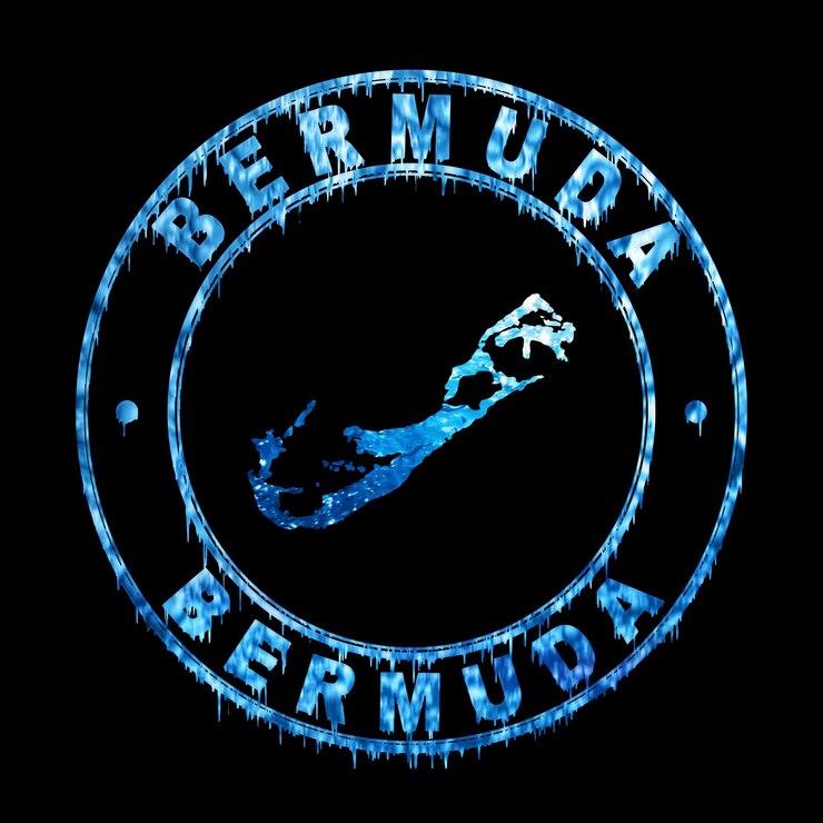 Foto mapa del concepto de agua de las bermudas