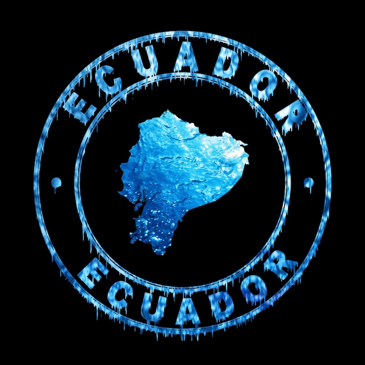 Foto mapa del concepto de agua de ecuador