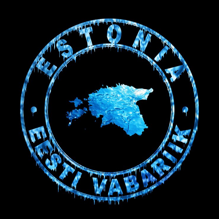 Foto mapa del concepto de agua de estonia