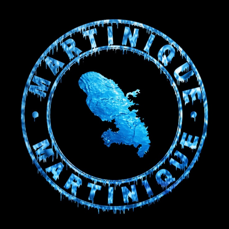 Foto mapa del concepto de agua de martinica