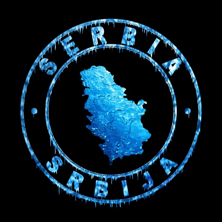 Foto mapa del concepto de agua de serbia