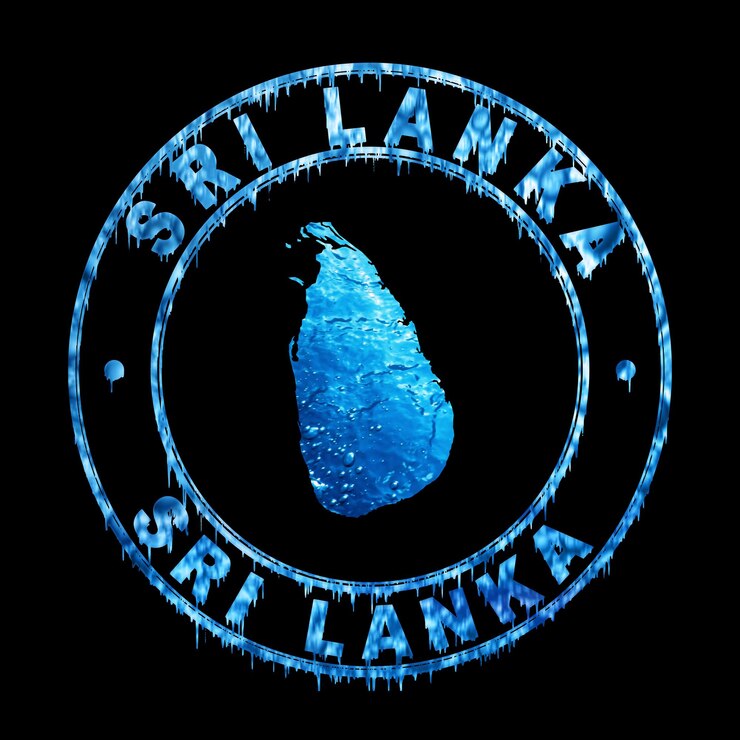 Foto mapa del concepto de agua de sri lanka