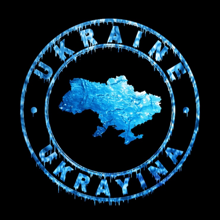 Foto mapa del concepto de agua de ucrania