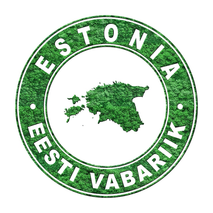 Foto mapa del concepto de emisión de co2 de estonia