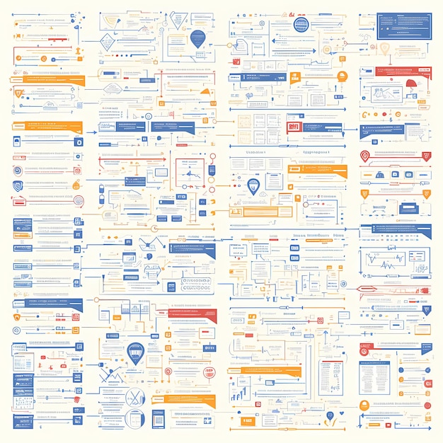 Foto mapa conceptual de diagrama de flujo organizado para la presentación creativa