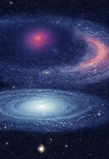 Mapa conceptual de representaciones de galaxias del universo estrellado Contenido generativo de IA de Midjourney