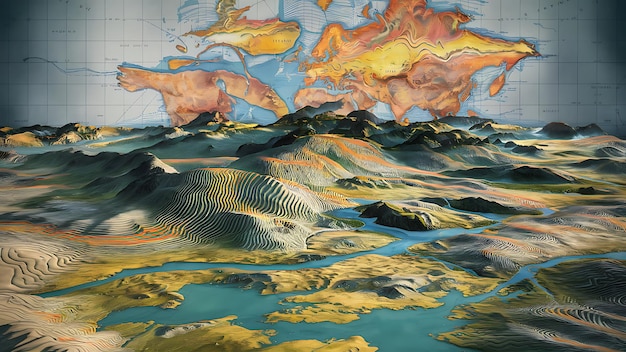 mapa de contorno lineal topográfico fondo papel tapiz