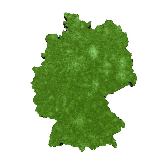 Mapa da Alemanha com renderização de grama e solo d