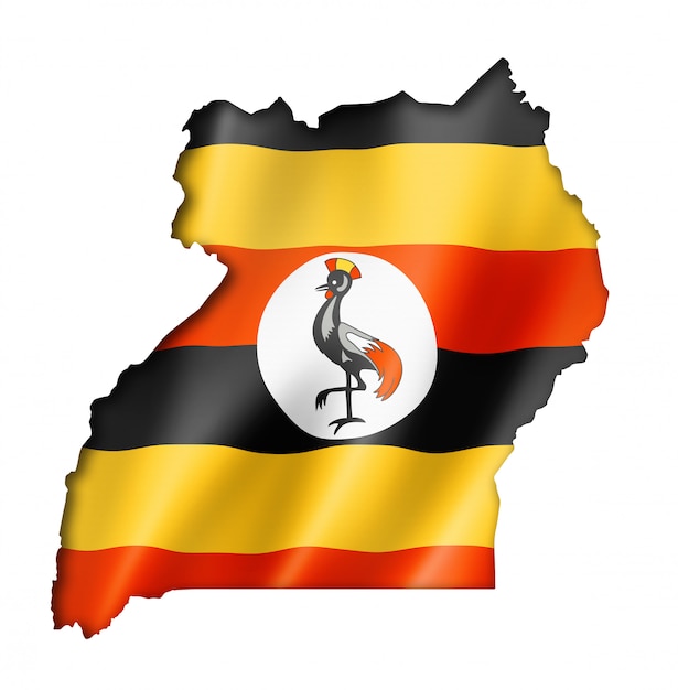 Foto mapa da bandeira de uganda