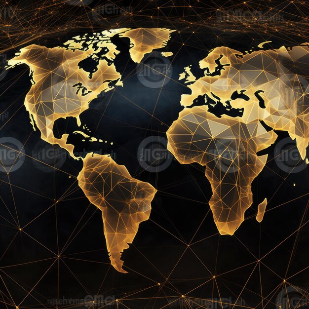 Mapa da comunidade mundial digital mapa global conceito digital