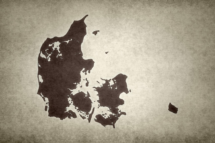 Foto mapa da dinamarca em papel